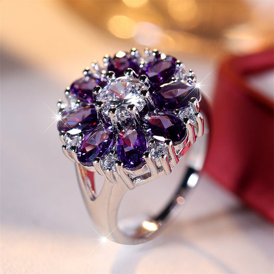 Petal-shaped Flower Ring Simple Personality Special Interest Light Luxury